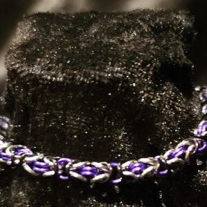 Purple Black and Silver Bracelet - Byzantine Collection