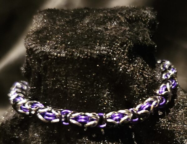 Purple Black and Silver Bracelet - Byzantine Collection