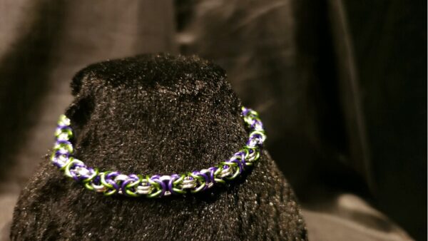 Purple Green and Silver Bracelet - Byzantine Collection - Image 4