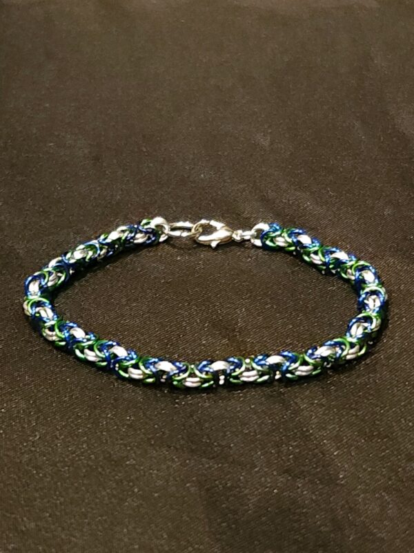 Dark Blue and Green Bracelet - Byzantine Collection - Image 3