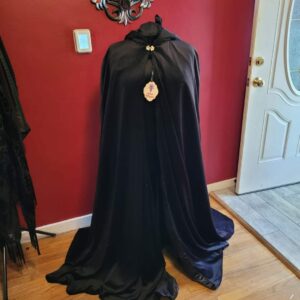 Black Velvet Witch Wizard Cloak (satin lined)